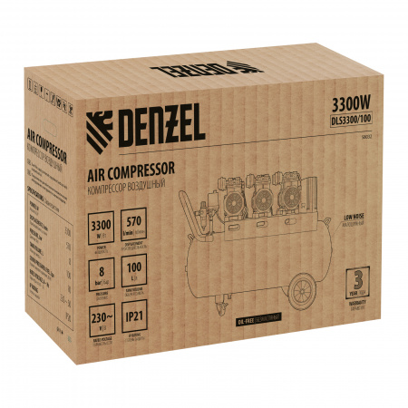 Поршневой компрессор DENZEL DLS 3300/100