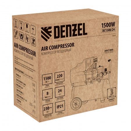 Поршневой компрессор DENZEL DC1500/24